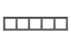 LIREGUS MODERN 5-Gang Frame K14-445-05.M/BM, Black