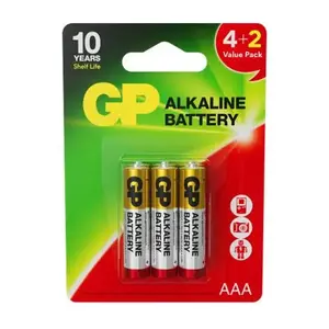 GP 24AR AAA sārma baterijas, 4+2 gab. komplekts