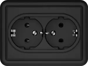 VILMA ST150 Double Socket, Matte Black