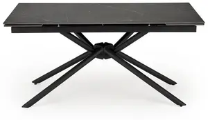 Izvelkams ēdamgalds Vitorino, melns, 160-220 cm
