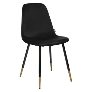 Atmosphera Tyka Dining Stool, Polyester and Polyurethane Seat, Steel Legs, Black