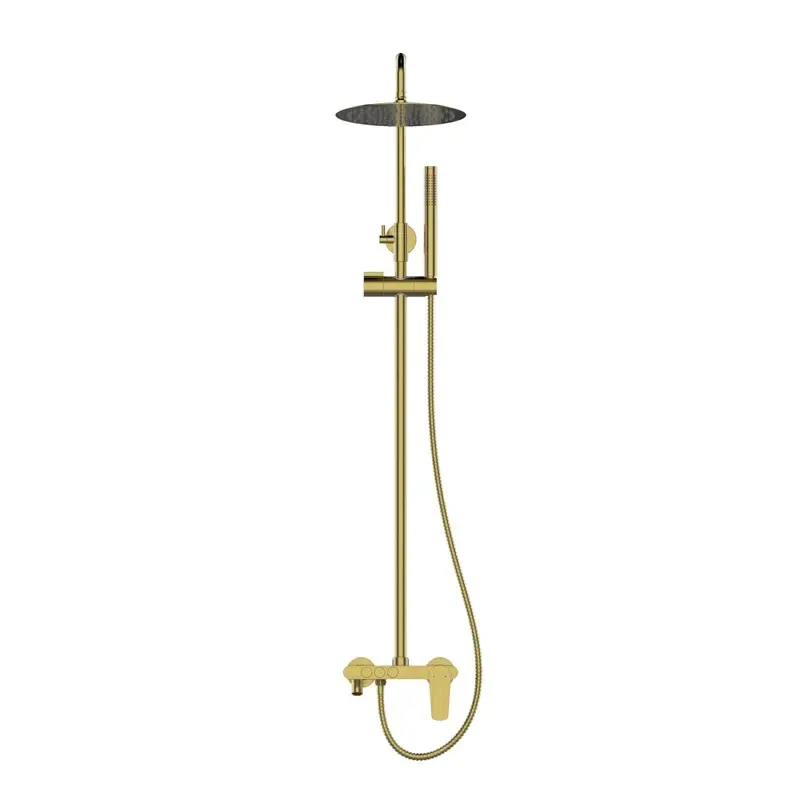 Invena Nestos Shower Set with Mixer - Gold Photo 2