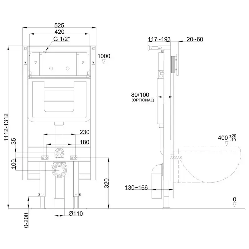 Монтажная рама для унитаза INVENA CK-99-031 Photo 2