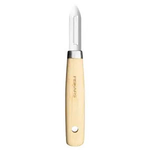 Fiskars Peeler, 17.3 cm, Stainless Steel and Wood