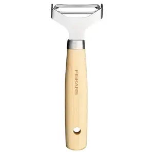 Fiskars Peeler, 15.1 cm, Stainless Steel and Wood
