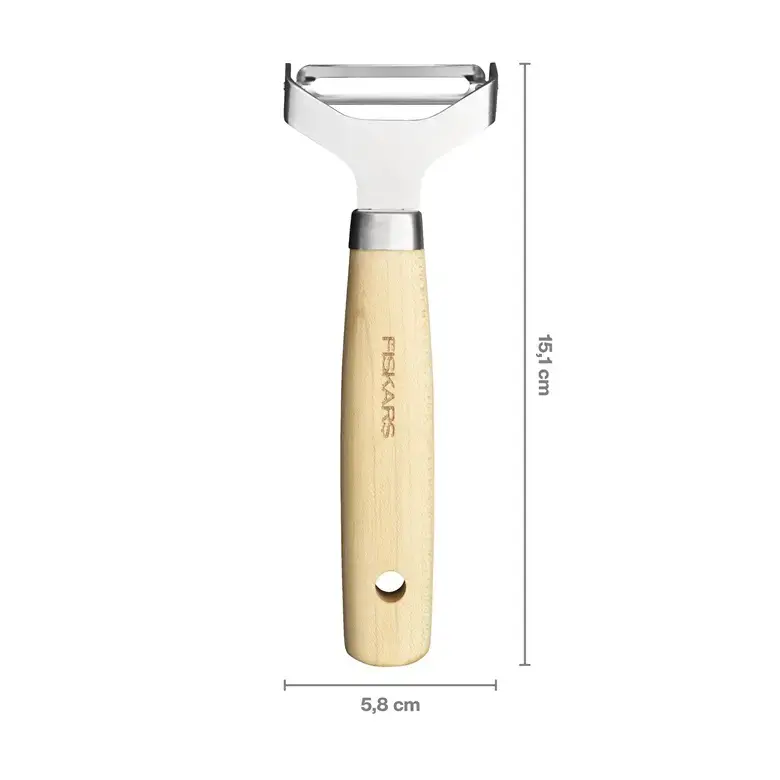 Fiskars Peeler 15.1 cm Stainless Steel and Wood Photo 3