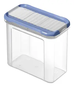 Rotho DOMINO Rectangular Food Storage Container 1 L Blue and Transparent