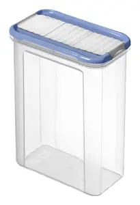 Rotho DOMINO Rectangular Food Dispenser 1.5 L Blue and Transparent