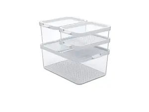 Rotho Refrigerator Storage Container Set, 1.2 - 4.65 L, 4 Pieces