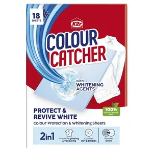 K2R Colour Revive Whitening 2-in-1 Laundry Sheets, 18 Pieces