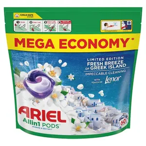 Ariel Fresh Breeze Laundry Detergent Capsules, 60 Washes