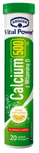 VITAL_POWER Calcium 500 mg with Vitamin D, 20 Tablets