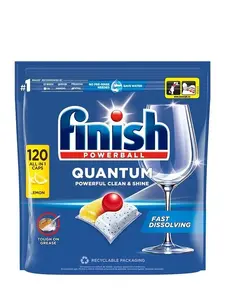 Trauku mazgājamās mašīnas tabletes Finish Quantum Lemon, 120 gab.