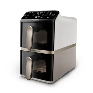 Аэрогриль Philips 4000 Series NA462/80, двойная чаша, 10 л, 2750 Вт, черный/золотой/серый