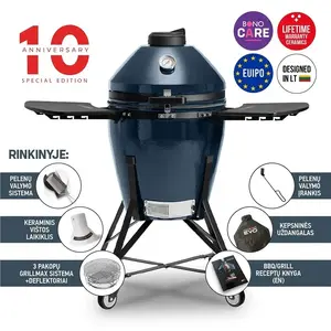Keramikas grils Kamado Bono MEDIA EVO 22, 79 cm, zils