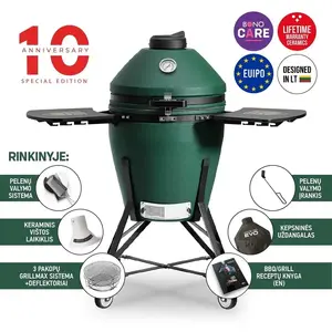 Keramikas grils Kamado Bono ZALGIRIS EVO 22, 79 cm, zaļš