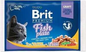 Влажный корм для кошек Brit Premium Fish Plate, 4 x 100 г