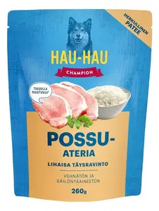 Влажный корм для собак Hau-Hau Champion с курицей и свининой, 260 г