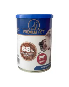 Premium Pet Wet Dog Food with Beef, 415g