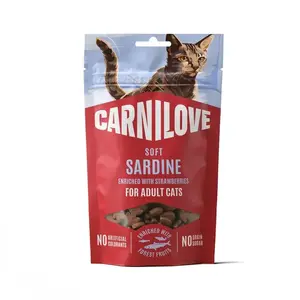 CARNILOVE Grain-Free Cat Treats with Sardines and Strawberries 50g