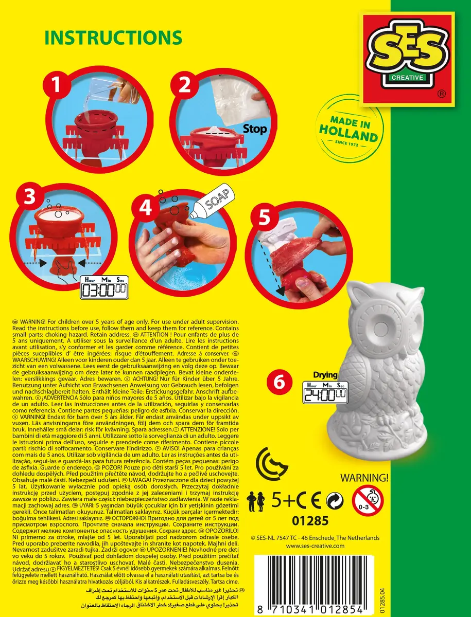 SES Creative liešanas un krāsošanas komplekts - Pūce Photo 3