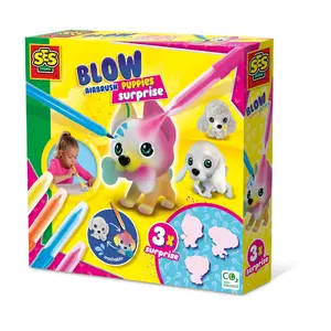 SES Creative Blow Airbrush Pens Puppies Surprise Set, 3 Pieces
