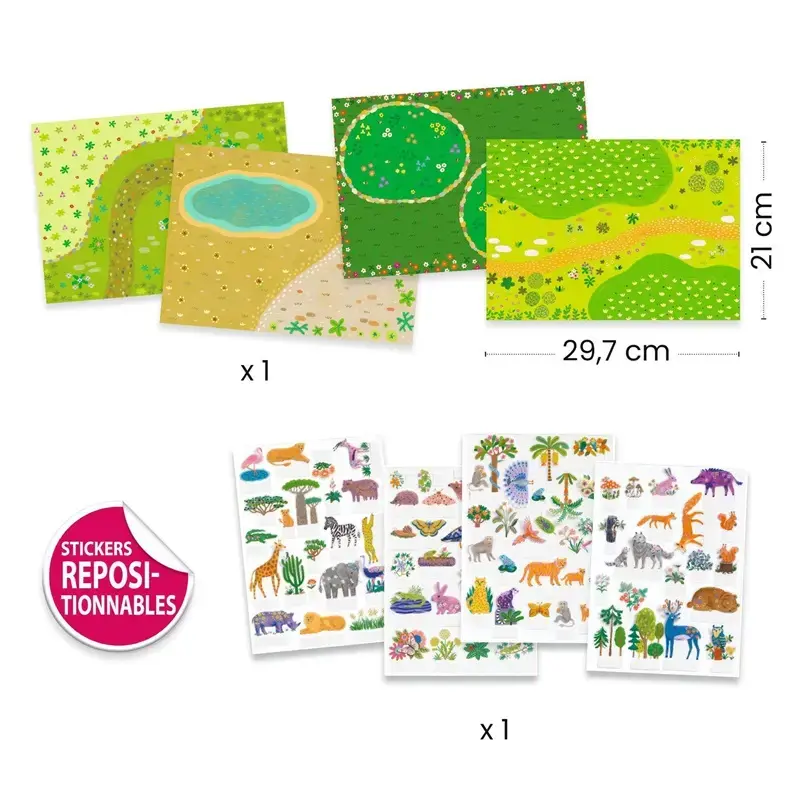 Radošais komplekts Djeco Lift Up Stickers Dzīvnieki Photo 3