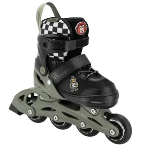 Spokey POPPY GN Adjustable Roller Skates, Black/Green, Size 31-34