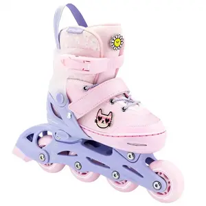 Spokey POPPY PK Adjustable Roller Skates, Pink/Purple, Size 31-34