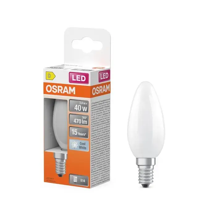 Osram LEDSCL B35 LED sveces spuldze 3.4W E14 4000K Photo 3
