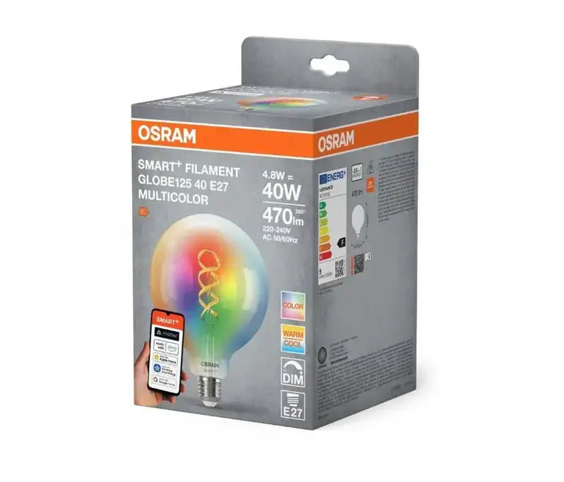 Osram Smart+ LED Bulb E27 G125 RGBW Filament 4.5W Photo 2