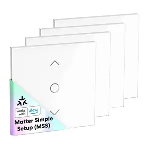 Meross MRS100MA Smart Wi-Fi Roller Shutter Switch, Matter Compatible, 4-Pack