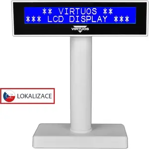 Virtuos FL-2026MB LCD Customer Display 2x20 Characters USB White