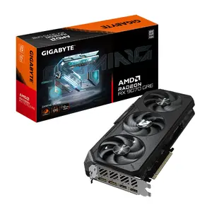 Видеокарта GIGABYTE Radeon RX 9070 GRE GAMING OC 12G с частотой процессора 2920 МГц, 12 ГБ памяти GDDR6, PCI Express 5.0 и активной системой охлаждения из трех вентиляторов