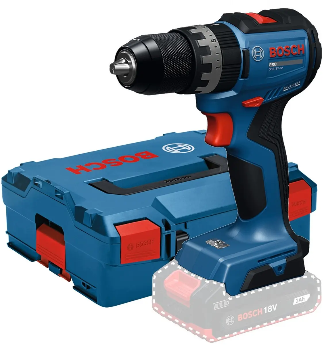 Bosch GSB 18V-52 akumulatora triecienurbjmašīna-skrūvgriezis L-BOXX