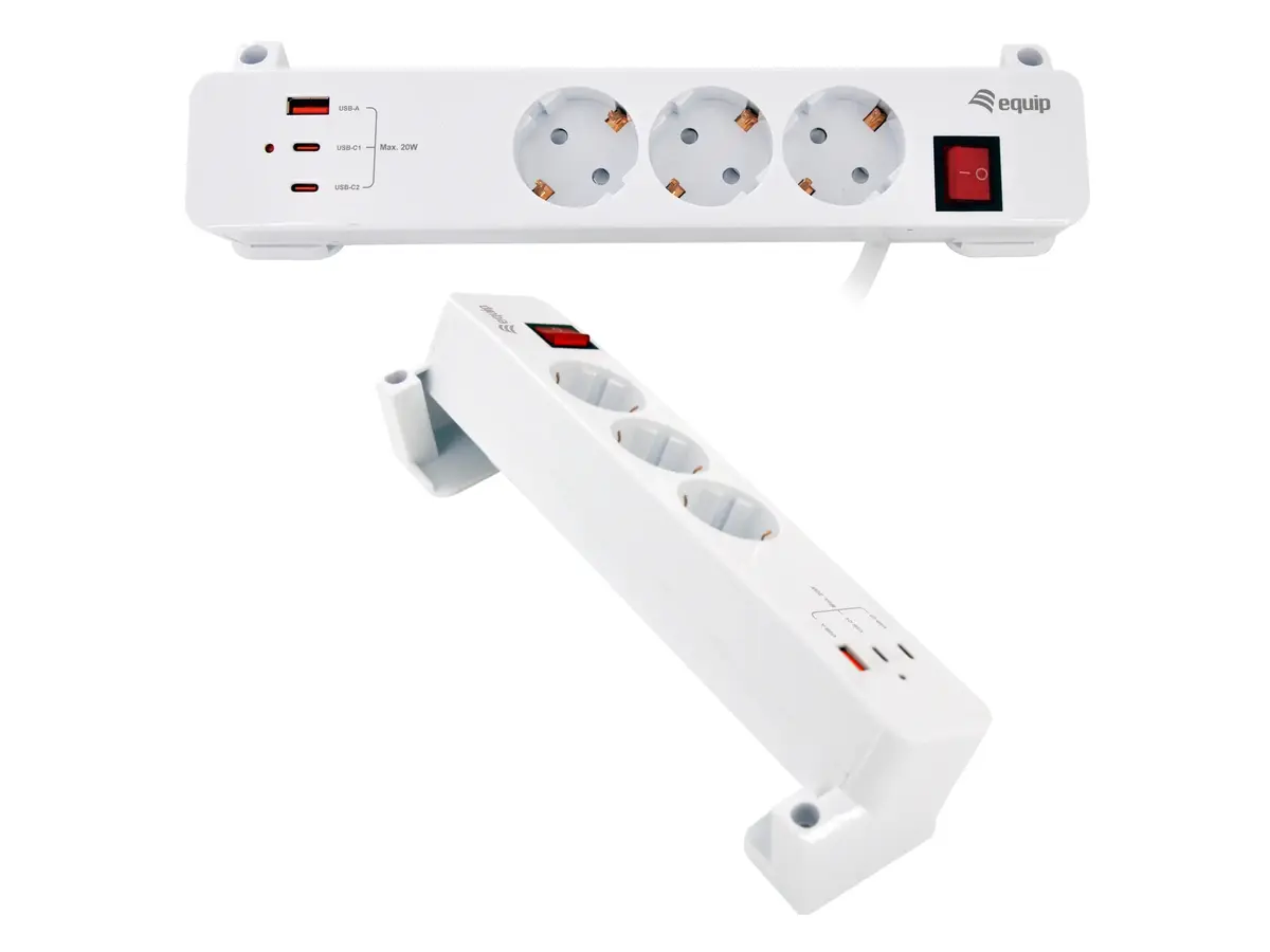 Сетевой фильтр Equip с 3 розетками и USB Photo 3