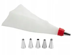 Kamille 7779 Cake Decorating Piping Bag with 6 Stainless Steel Tips