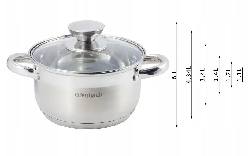 Ofenbach 100001 Stainless Steel Pot Set - 6 Pieces Photo 3