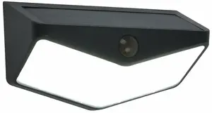 Lutec saules enerģijas sienas lampa, 3.7W, IP44, melna