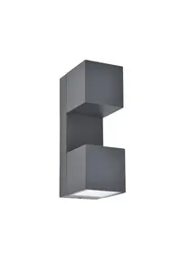 Lutec Fari LED āra sienas gaismeklis, 10W, 3000K, 1200lm, IP54, tumši pelēks