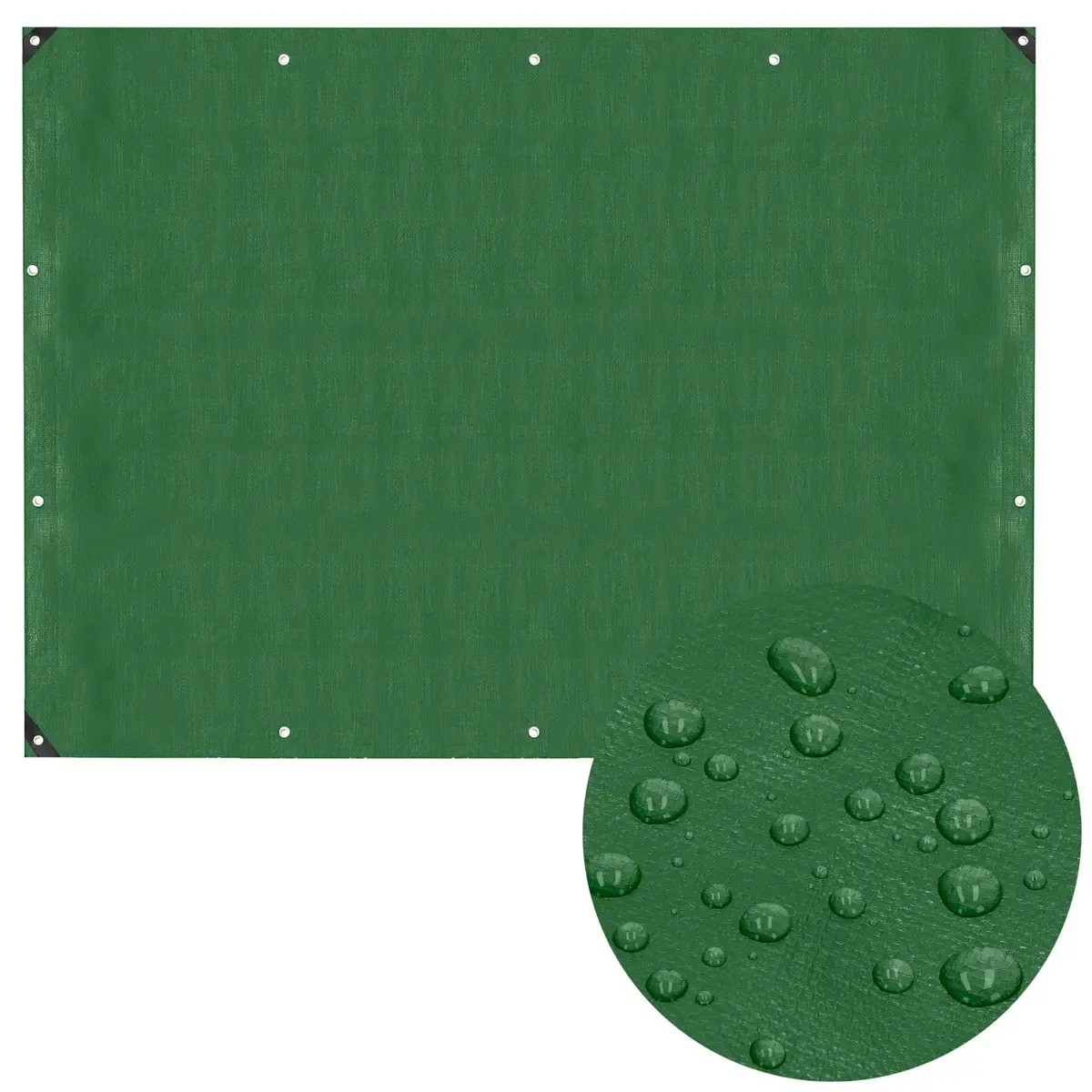 Springos GA2137 Tarpaulin 2 x 3 m Dark Green/Silver Photo 2
