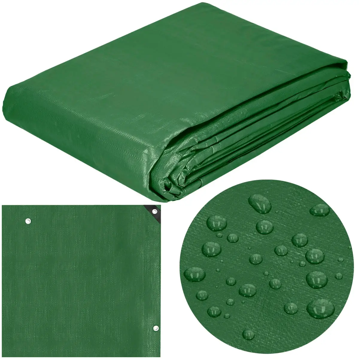 Springos GA2137 Tarpaulin 2 x 3 m Dark Green/Silver Photo 3