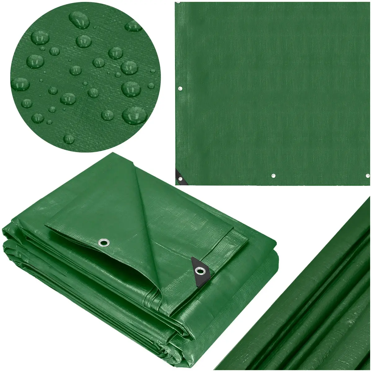 Springos GA2137 Tarpaulin 2 x 3 m Dark Green/Silver Photo 9