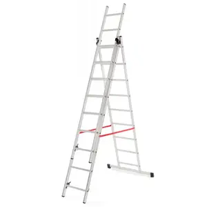 AWTools AW23081 alumīnija kāpnes 3x9 pakāpieni 150 kg