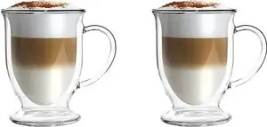 Vialli Design Thermal Latte Glasses 250ml, Set of 2