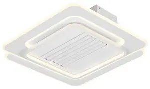 Ronic Zyle kvadrātveida griestu ventilators, 55W, CCT, balts