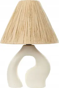 Beliani BARBAS Table Lamp, Ceramic, White