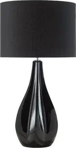 Beliani SANTEE Table Lamp, Porcelain, Black