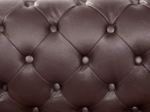 Кожаное кресло Beliani Chesterfield коричневого цвета