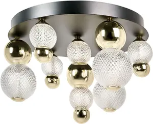 Beliani SORA LED griestu lampa, stikls un zelta apdare